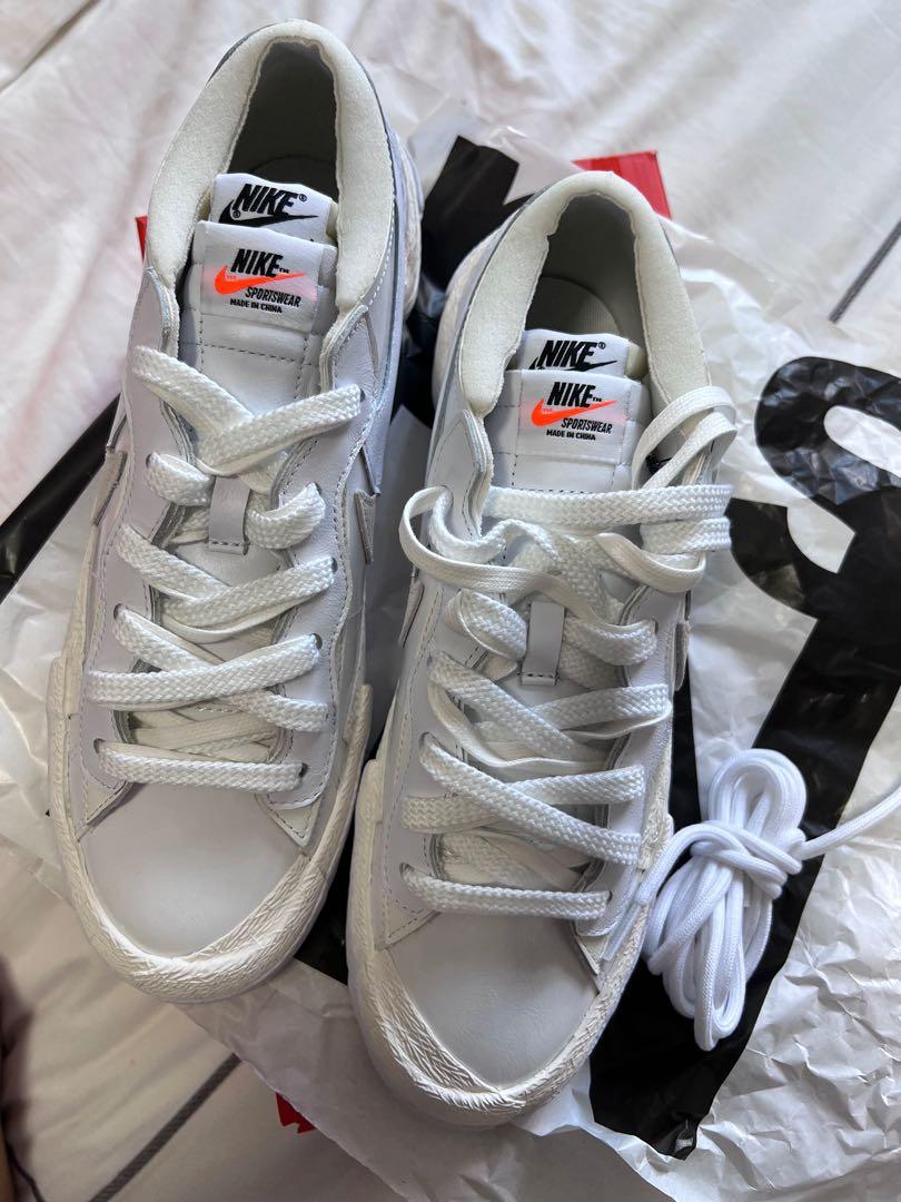 Nike Blazer Low/ SACAI White (Category: Sneakers) located in Singapore. Submitted by danjhl (Listing ID 1168269265, Image 1). Description: Brand New, gotten from Dover Street Market. Comes with e-receipt #blazerlow #sacai #whitesneakers #nikeblazersacai .