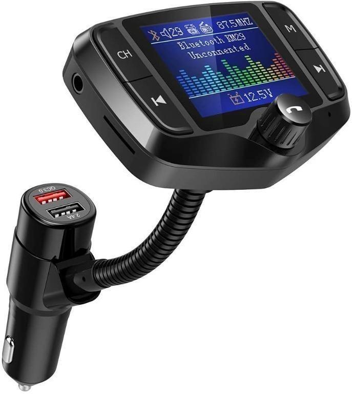 NULAXY Bluetooth FM Transmitter FM Transmitter with 1.8 Color Screen Car Bluetooth Adapter W QC3.0 USB Port Support USB TF Card Aux EQ Mode Black Audio Other Audio Equipment on Carousell