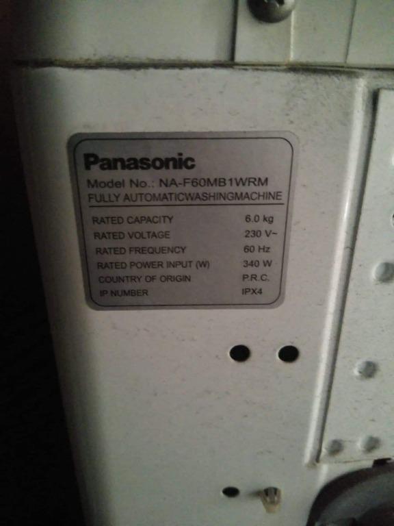 PANASONIC NAF60MB1WRM, TV & Home Appliances, Washing Machines and