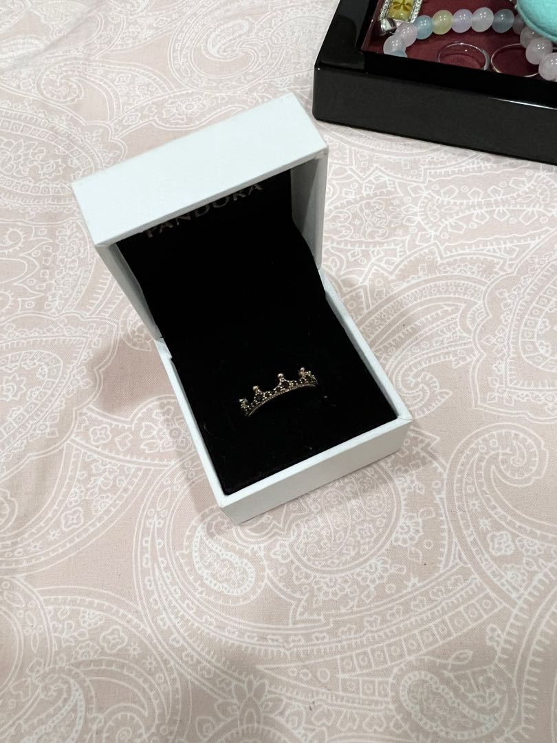 pandora rose gold tiara ring size 52 