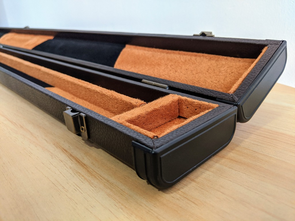 Pool Cue Case Hard Travel Case (Prime Leather Black), Sports