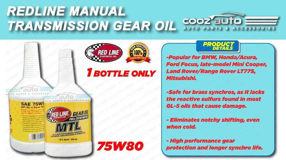 Red Line Synthetic Oil. MTL 75W80 GL-4 Gear Oil