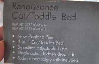 Renaissance 2 in 1 Cot and Toddler Bed