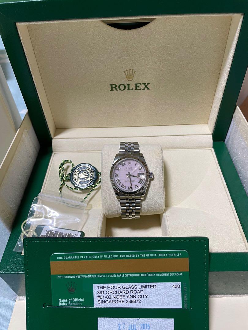 Rolex datejust 31 pink mother of pearl outlet