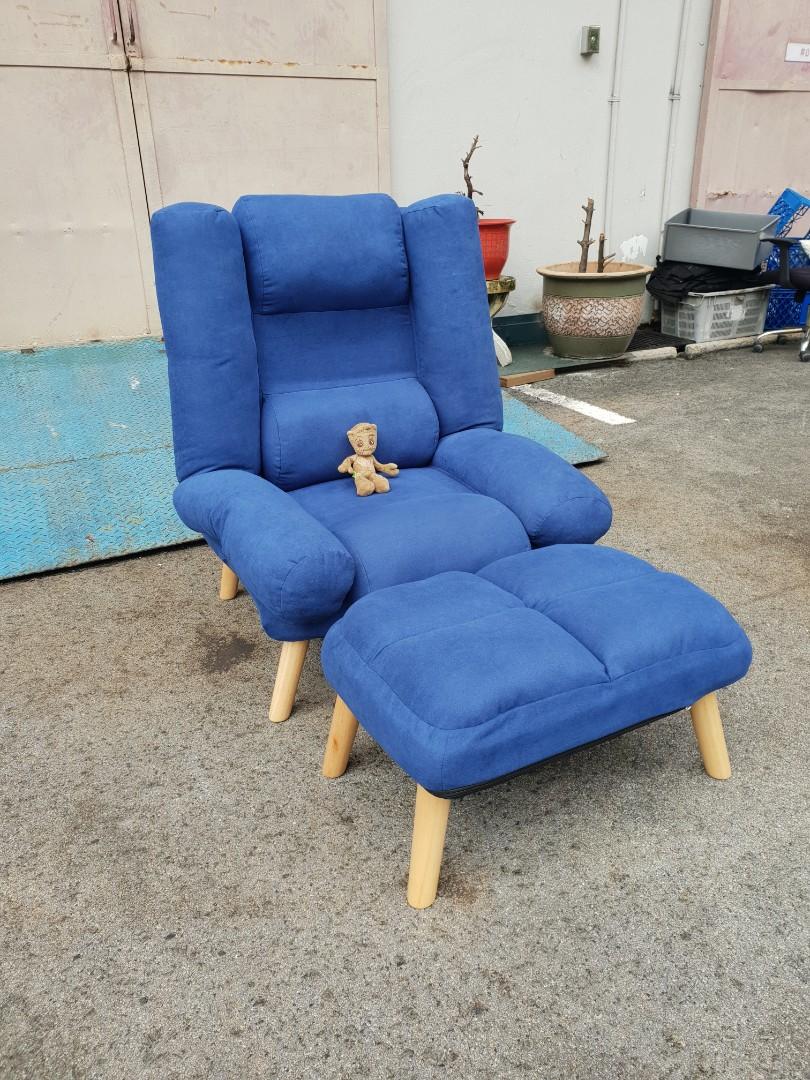 Royal blue shop recliner chair