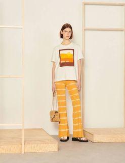 Sandro Tie-dye knit pants Yellow Size 8
