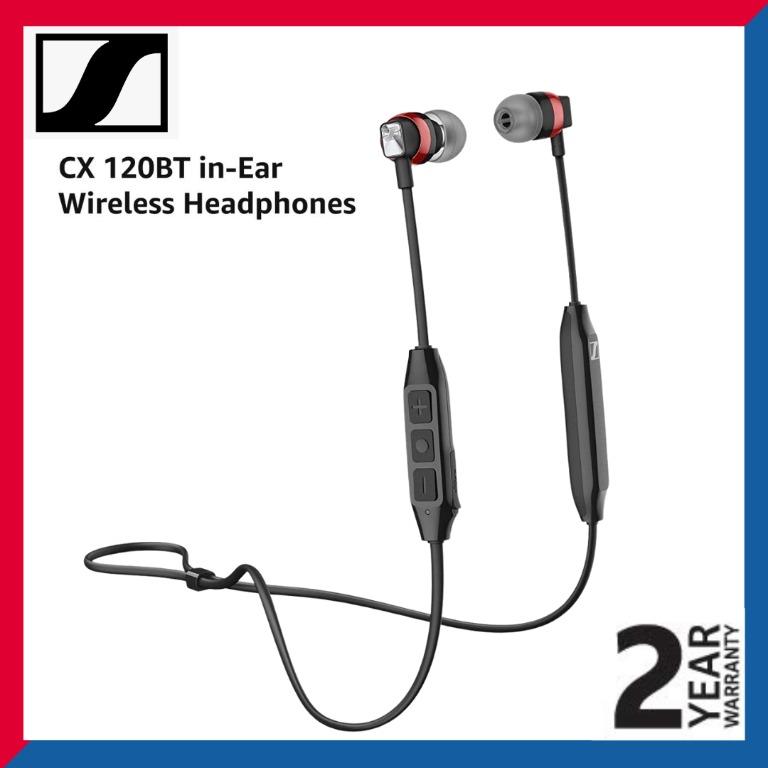 Sennheiser CX 120BT Wireless Bluetooth in Ear Comfortable Neckband Headphone with Mic Black 2 Years Warranty