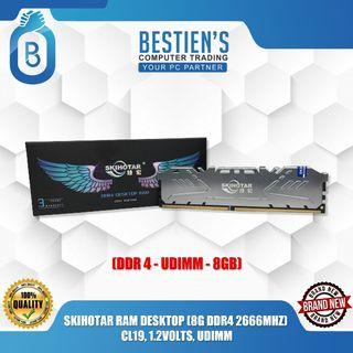 SKIHOTAR RAM DESKTOP (8G DDR4  2666MHZ) CL19, 1.2VOLTS, UDIMM
