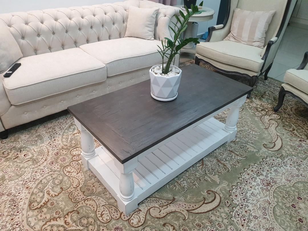 Solid wood mahogany coffee table ashley furniture inspired