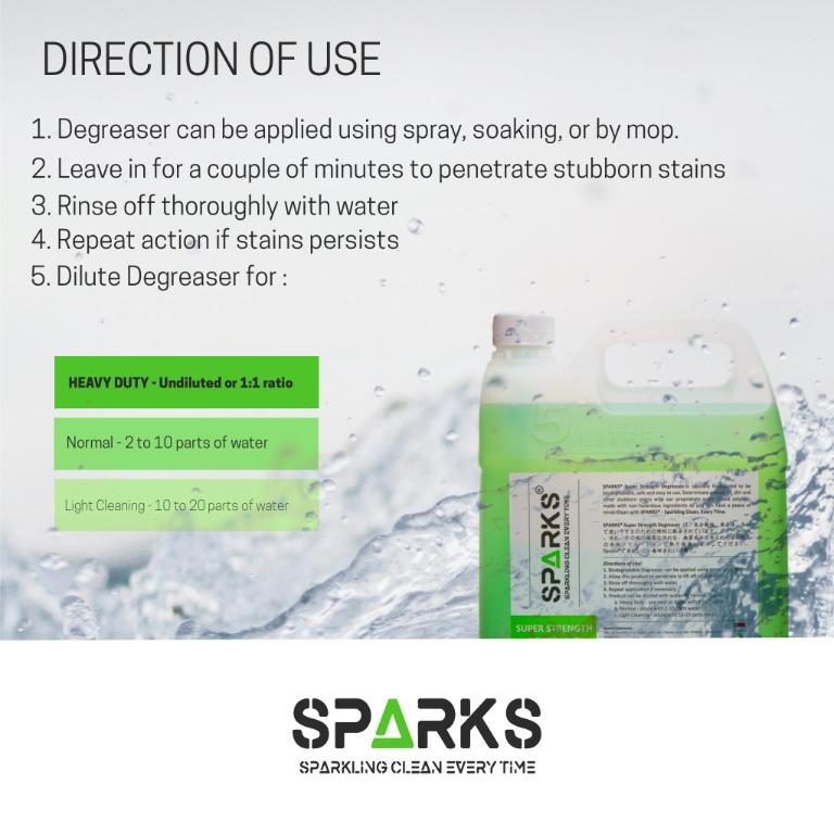 SPARKS Super Strength Degreaser with Pump Top (5 Litres) Free 500ml