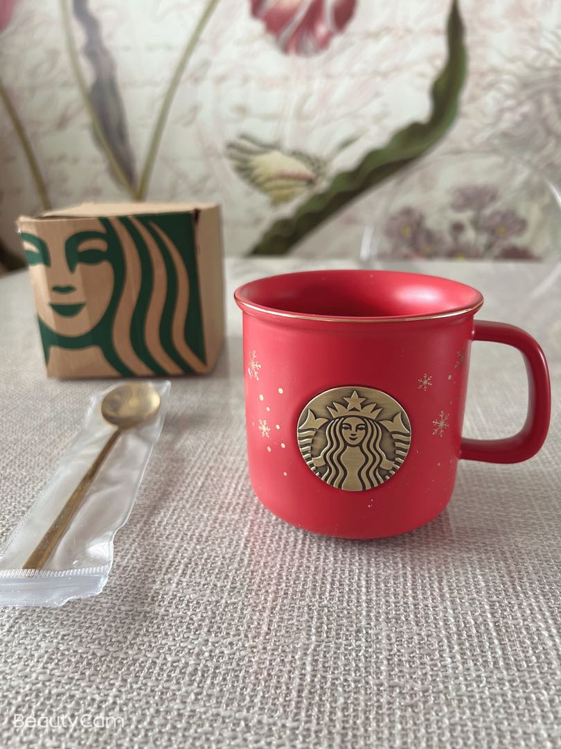 Starbucks mug with spoon, Furniture & Home Living, Kitchenware