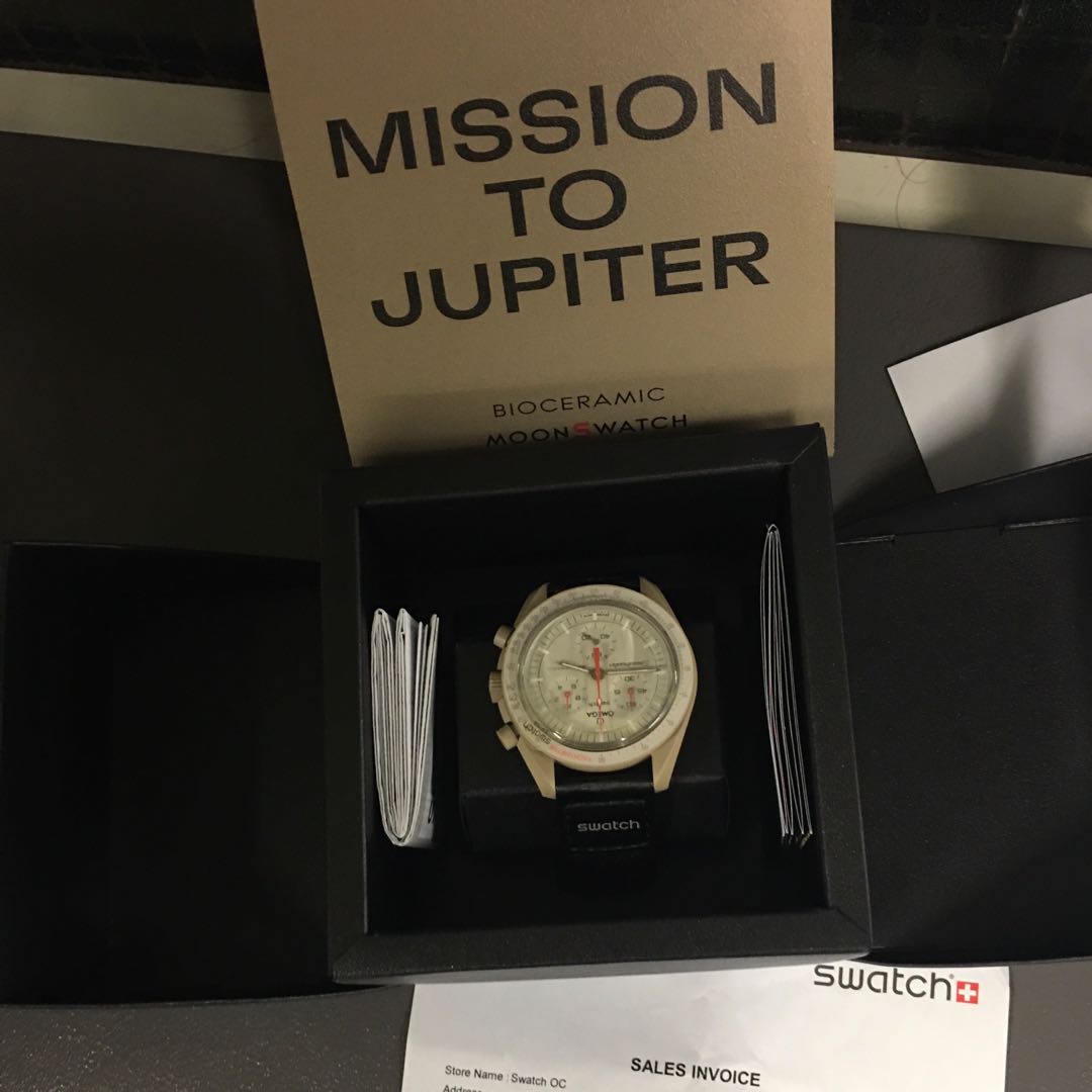 Swatch x omega Mission To Jupiter 木星SO33C100, 名牌, 手錶- Carousell