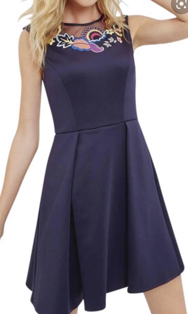 Ted baker navy floral dress top