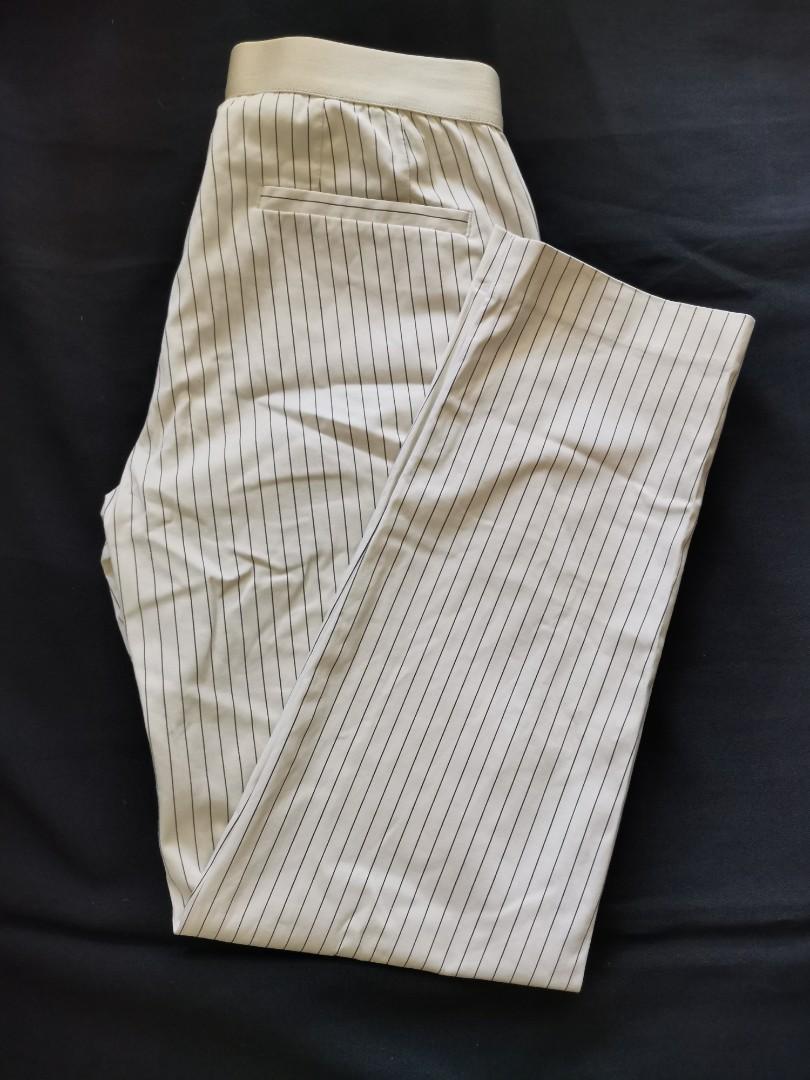 Uniqlo striped ezy ankle pants, Women's Fashion, Bottoms, Other Bottoms on  Carousell