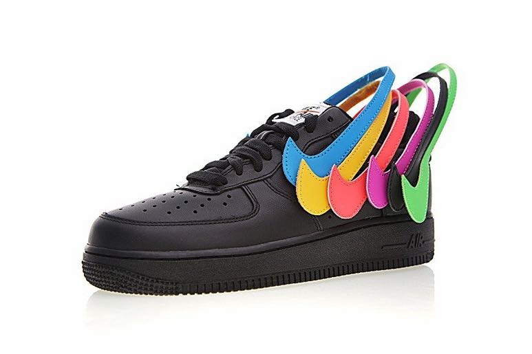 US11: nike air force 1 swoosh pack 2018 in black, Men's Fashion, Sneakers on Carousell