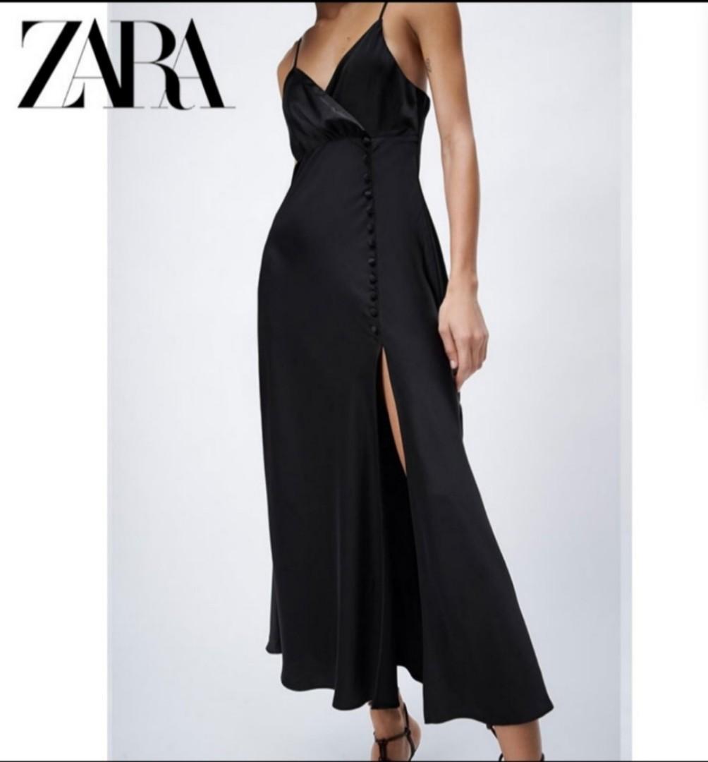 Zara black evening dress hot sale