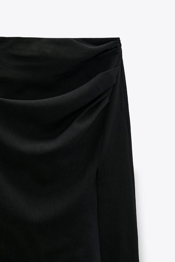 Zara Draped Linen Blend Skirt, Women's Fashion, Bottoms, Skirts on