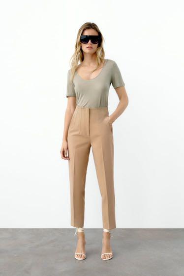zara high waisted pants darted trousers 