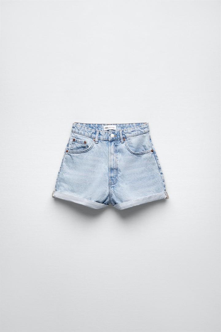 Zara mom fit bermuda roller shorts 