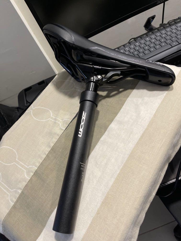 Zoom Manual Dropper Seat Post with saddle, Sports Equipment, Bicycles & Parts, Parts