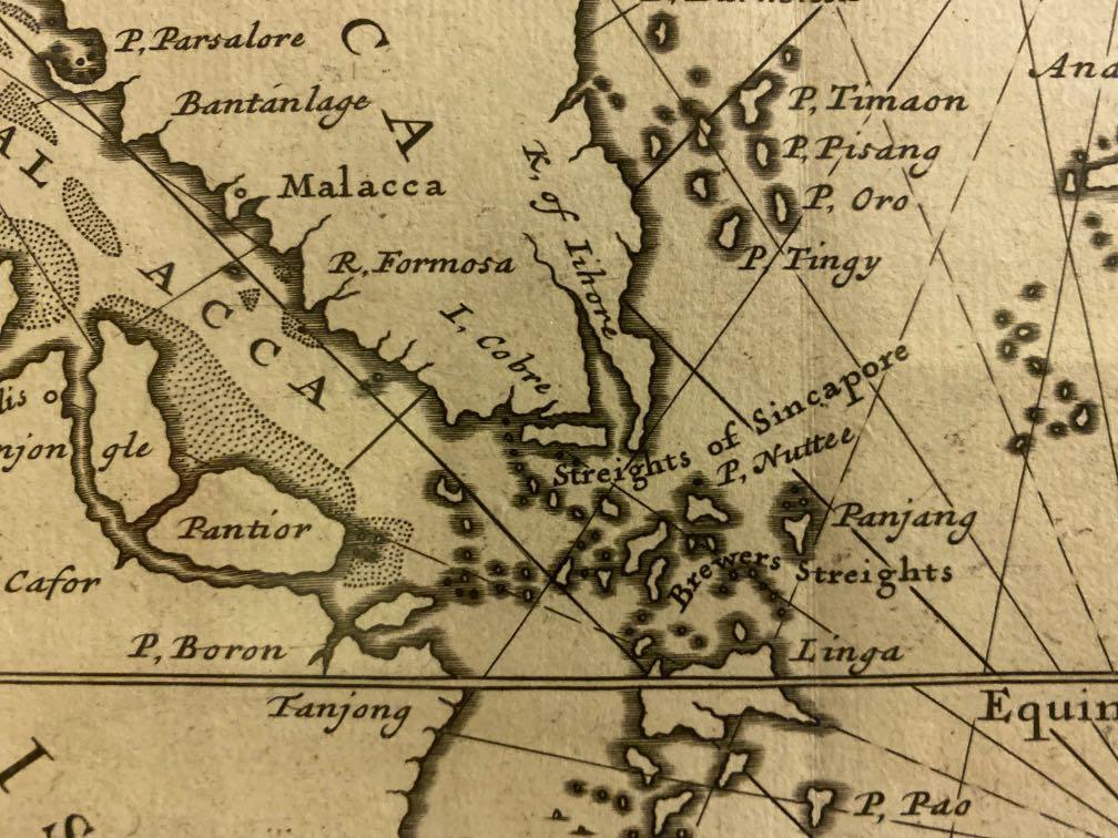 1699 Map showing Straights of Malacca, Furniture & Home Living, Home ...