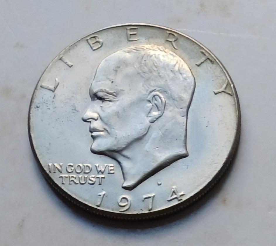 美國1974年1元硬幣一枚（品相實物如圖）, 興趣及遊戲, 收藏品及紀念品, 錢幣- Carousell