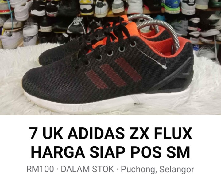 7 UK KASUT ADIDAS ZX FLUX HARGA SIAP POS SM Men s Fashion Footwear Sneakers on Carousell