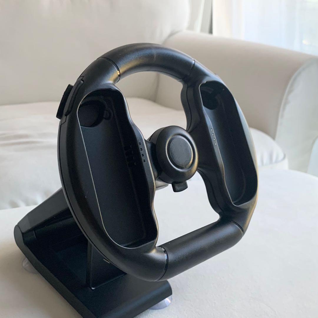 包順豐 Switch軚盤 Nintendo 任天堂switch合用 自動回彈軚盤 可擺joycon落去 玩車賽車game 方向盤和支架角度可調節 Free Sf Delivery
