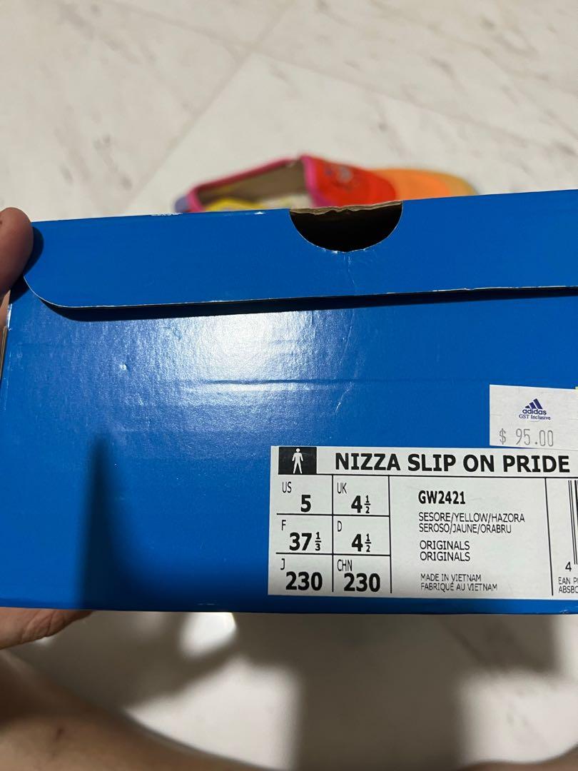 Addidas NIZZA SLIP-ON SHOES Pride collection limited edition rainbow  colorful sneaker lady woman US5 UK4.5 LGBT original, Women's Fashion,  Footwear, Sneakers on Carousell