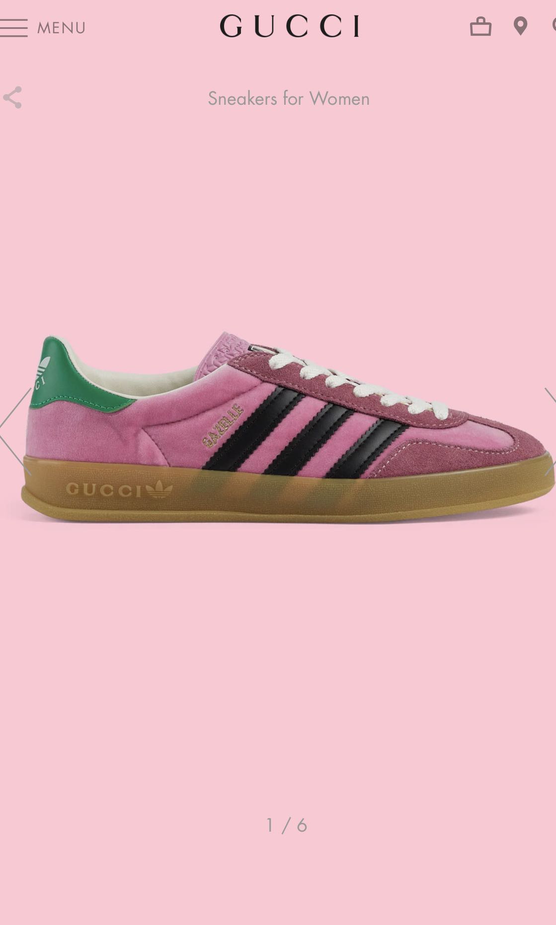 Adidas x Gucci Pink Velvet Women s Gazelle Women s Fashion