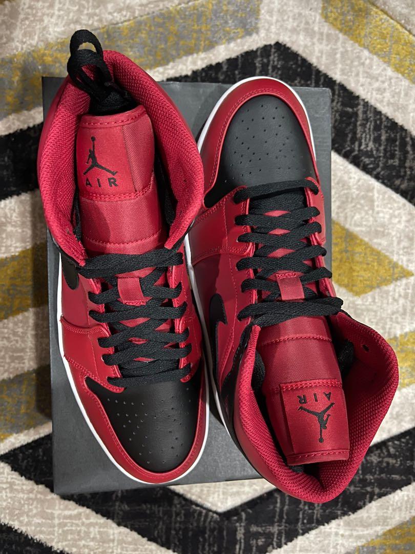 Air Jordan 1 Aj1 Mid Gym Red Black Men s Fashion Footwear