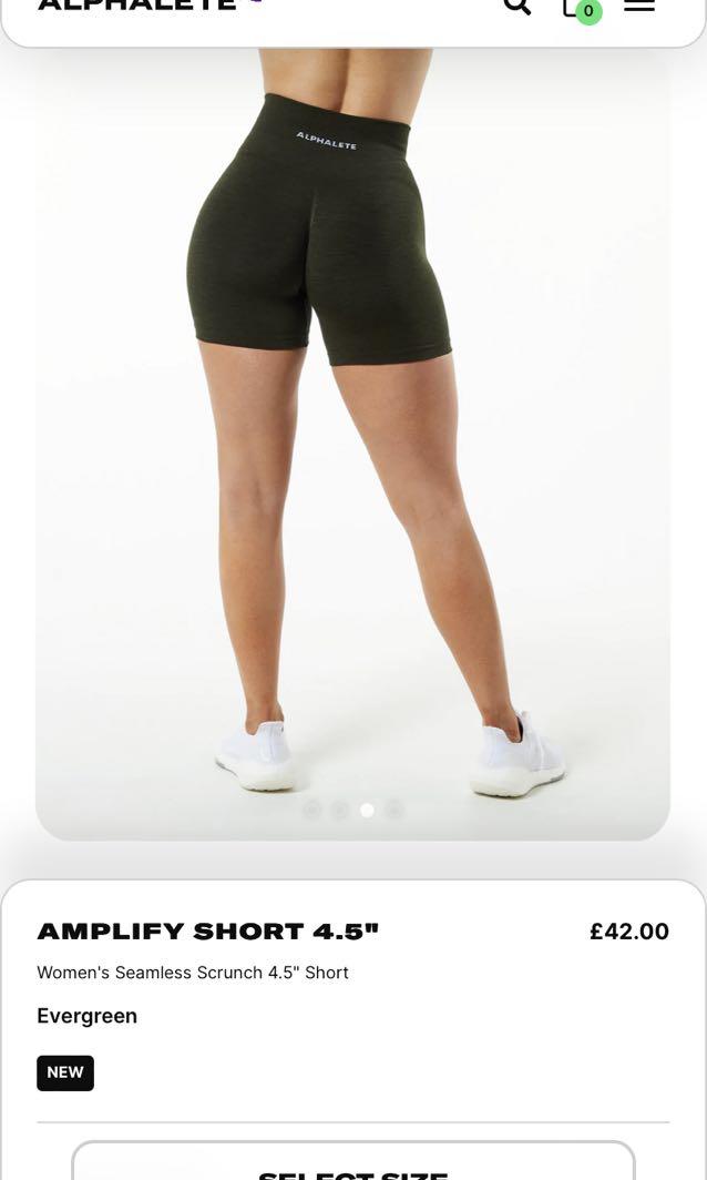 alphalete AMPLIFY SHORT 4.5 Evergreen xs, 女裝, 褲＆半截裙