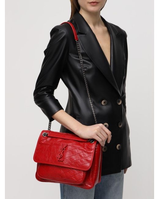 Auth YSL Niki Bag Red Medium Women s Fashion Bags Wallets Cross body Bags on Carousell