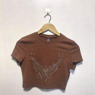 brown crop top