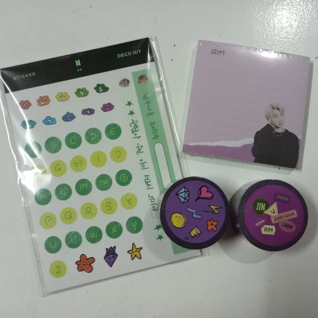 BTS Deco Kit (Memo Pad + Washi Tapes + Sticker Pack), Hobbies & Toys