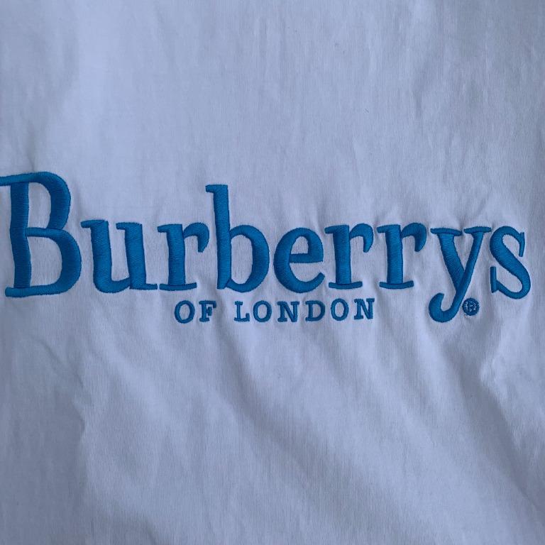 BURBERRY BLUE BURBERRYS OF LONDON LOGO SHIRT, Luxury, Apparel on Carousell