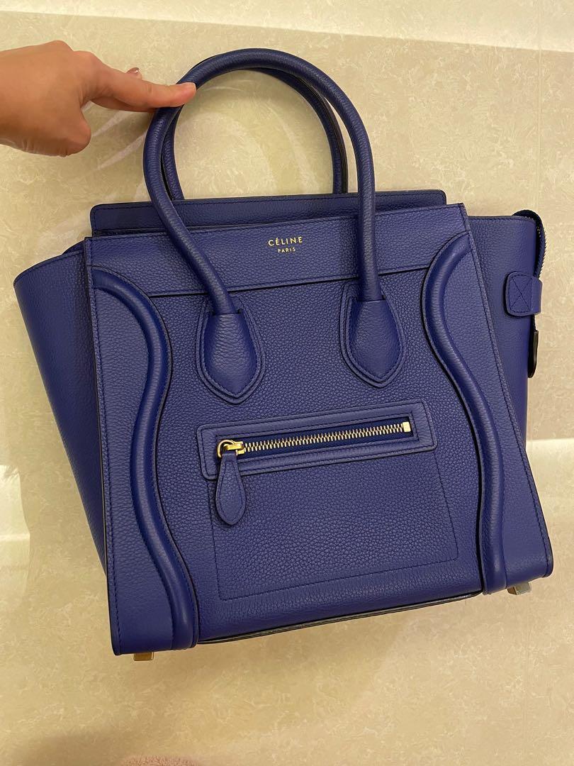Celine micro luggage blue outlet