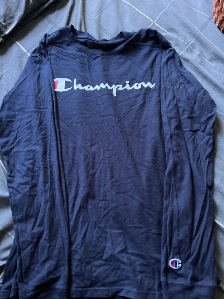 Champion Long Sleeve Navy Blue Men s Fashion Tops Sets Tshirts Polo Shirts on Carousell