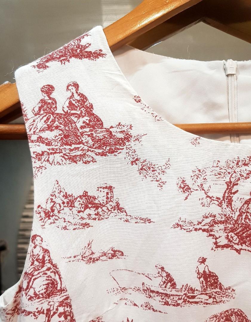 Christian Dior Toile De Jouy Pink ALine Dress, Women's Fashion