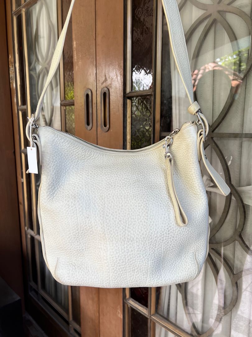 Coach white top hobo bag