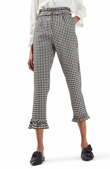 Plaid ruffle pants online