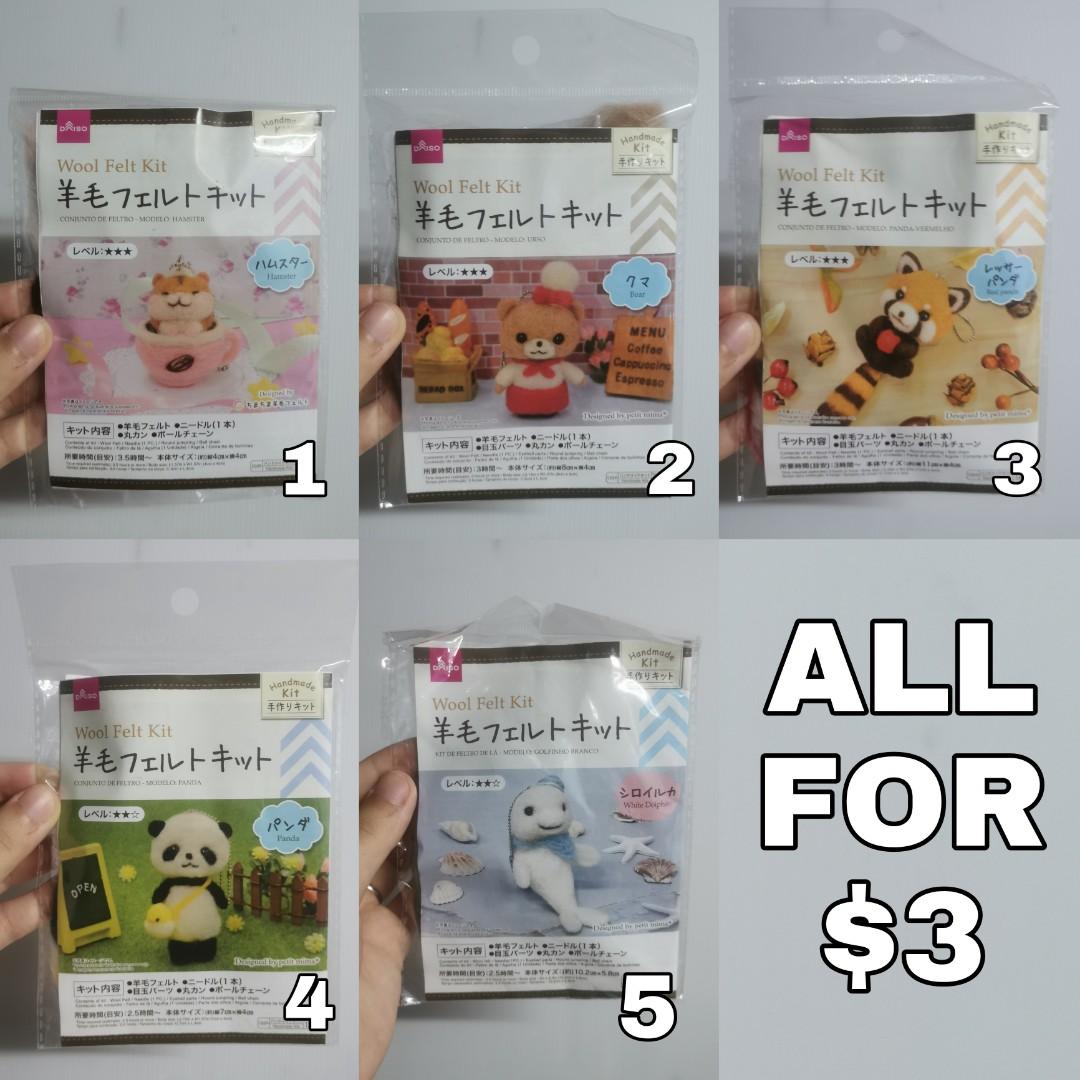 DAISO Wool Felt Kit, Hobbies & Toys, Stationery & Craft, Handmade Craft