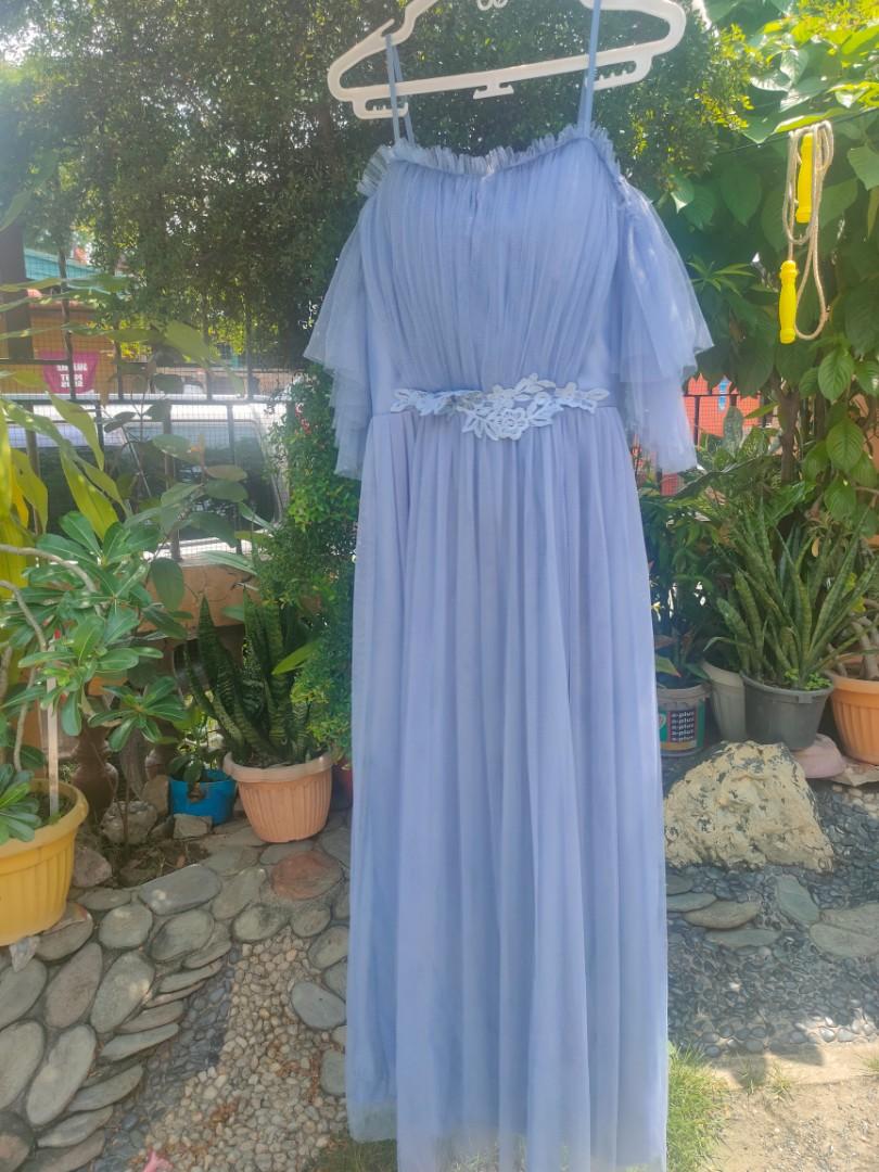 Dusty blue gown for plus size 2xl to 3xl pastel color gown