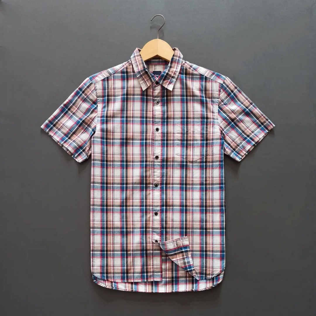 GAP PLAID SHIRT SIZE M, Fesyen Pria 