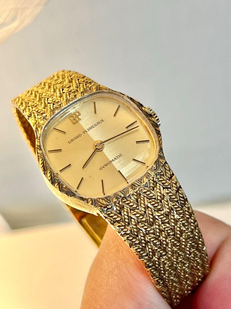Girard perregaux 18k gold watch vintage sales