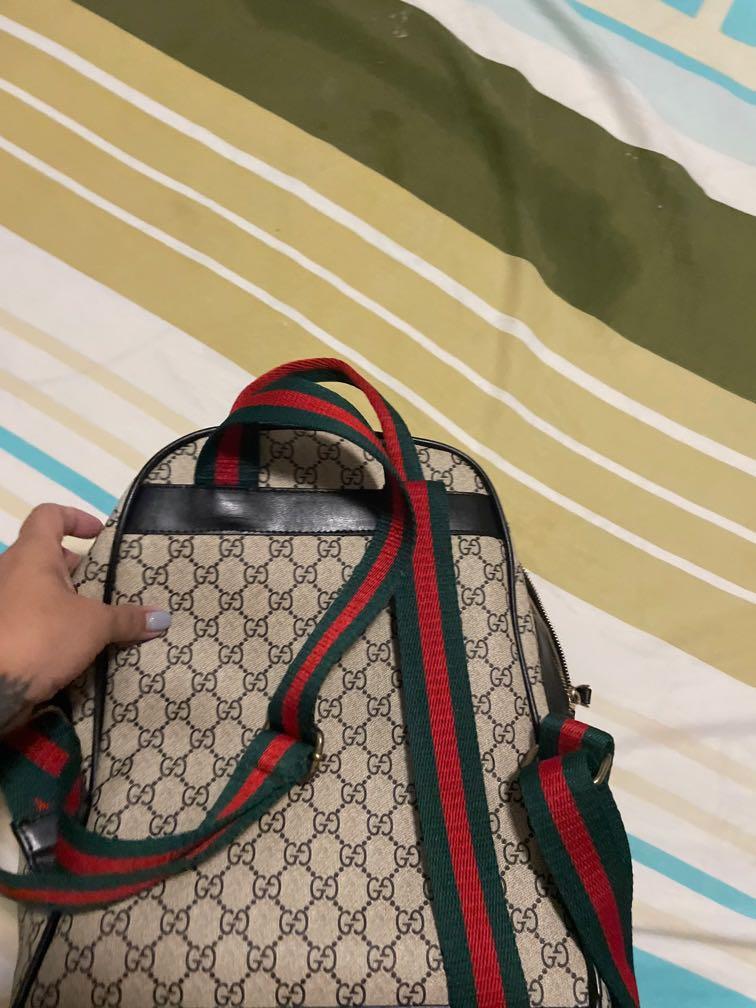 Gucci backpack with green and red straps on sale