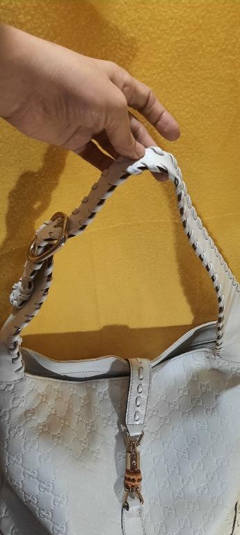 Gucci hobo bag (Category: Luxury Bags & Wallets) located in Quezon City. Submitted by emameiji (Listing ID 1168576818, Image 2). Description: Vintage Gucci hobo bag, all leather Large in size, can fit a laptop and more :) Bamboo lock, and unique design Collectors' item :).