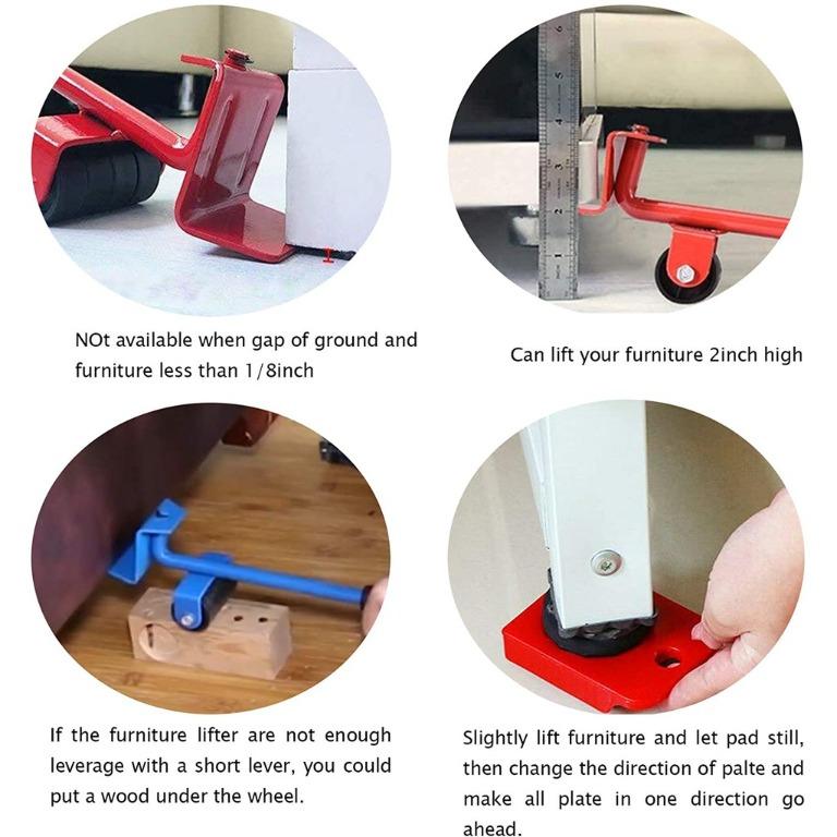 Heavy Duty Furniture Lifter Kit with 4 Sliders Furniture Mover Roller