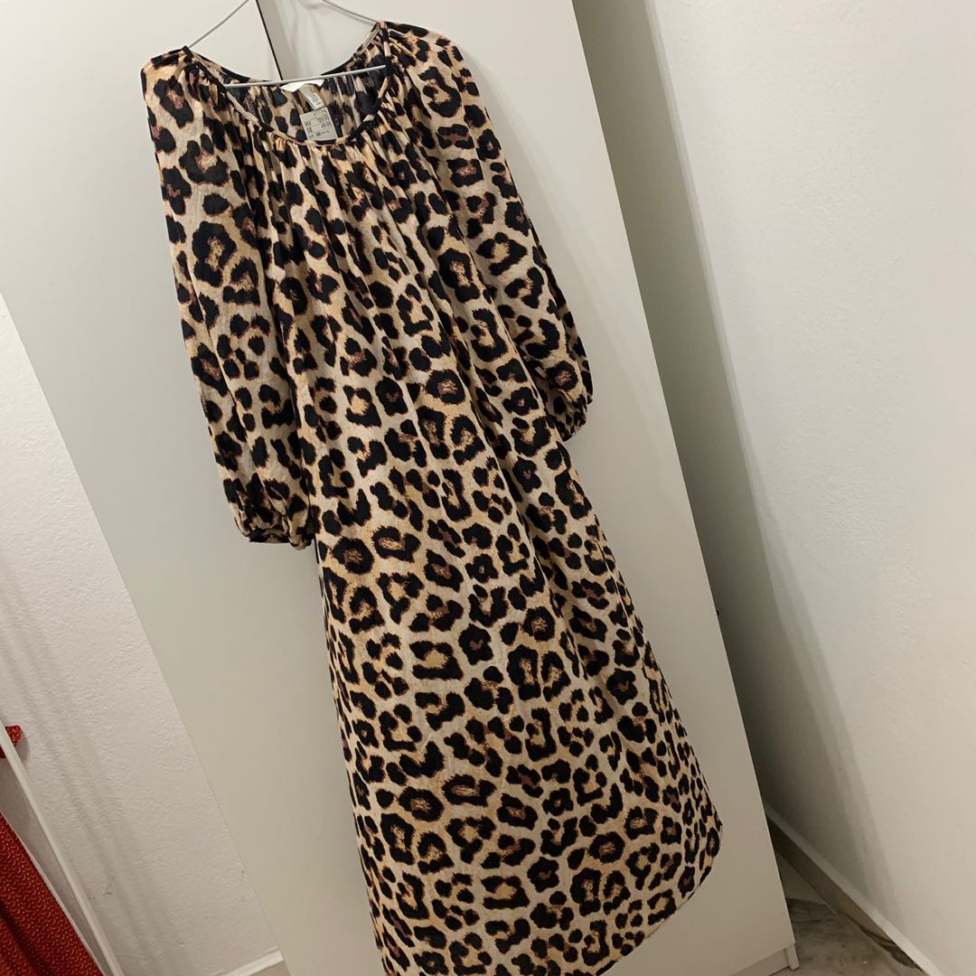 H&m leopard new arrivals maxi dress