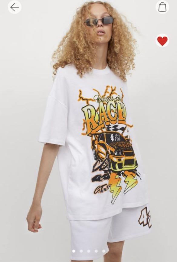 H\u0026M Oversized Printed Tshirt, Women's